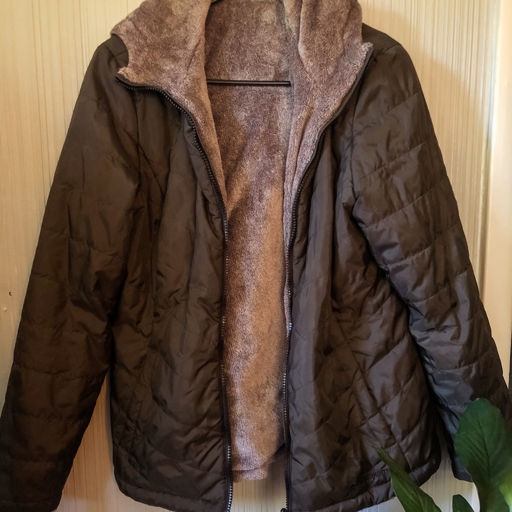 Olive Green Reversible Winter Coat